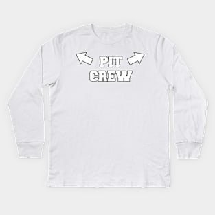 Pit Crew Armpits White Kids Long Sleeve T-Shirt